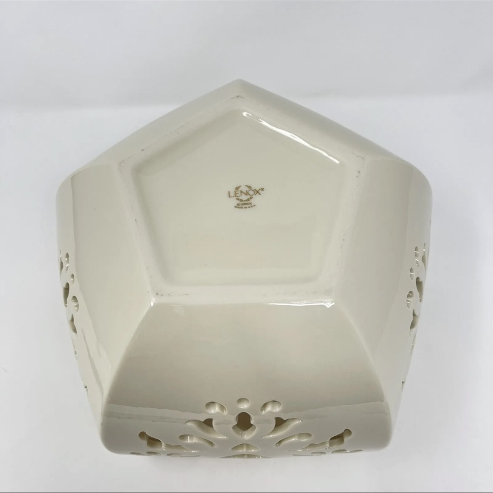 Lenox Eternal Hearts Pierced Round Candy Bowl Scalloped Trim - 24k Gold Large - Picture 8 of 11